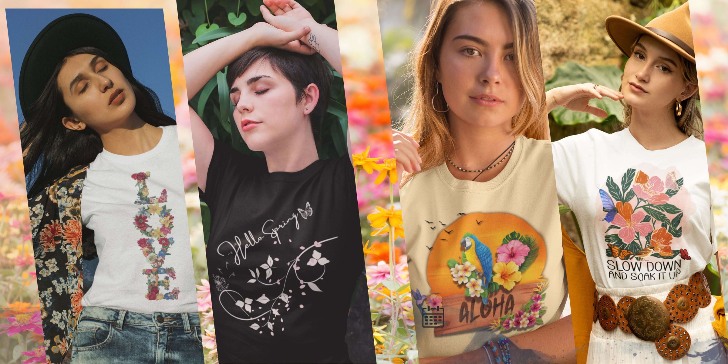 Imagin Vibes: Bohemian Floral T-Shirts for Free Spirits - Imagin Vibes -