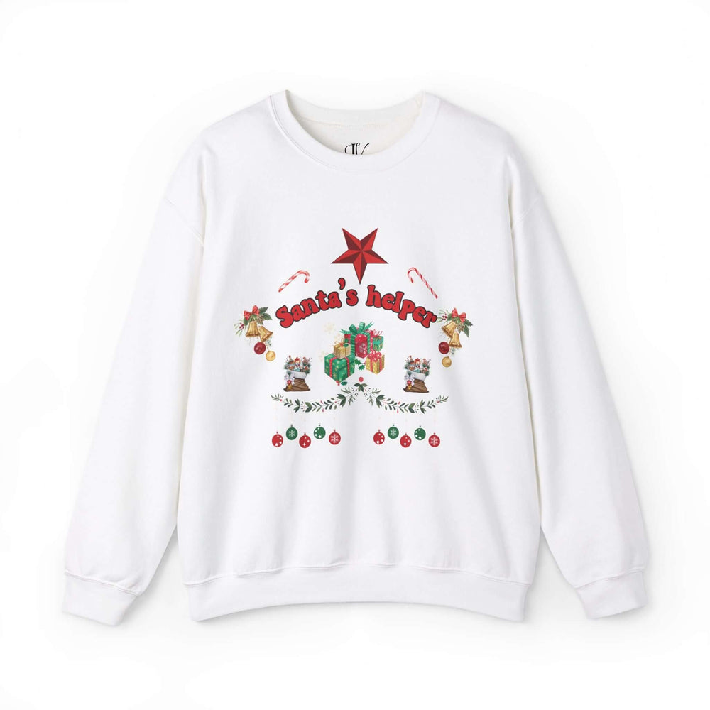 Santa's Helper Sweatshirt Sweatshirt Printify S White