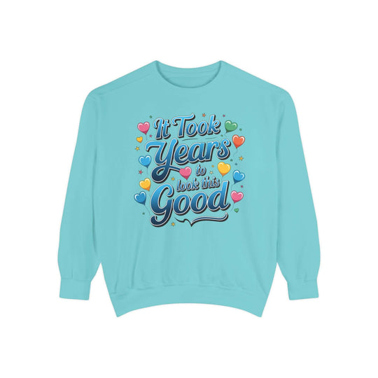 Birthday Sweatshirt - It Took Years to Look This Good Sweatshirt Printify Chalky Mint S