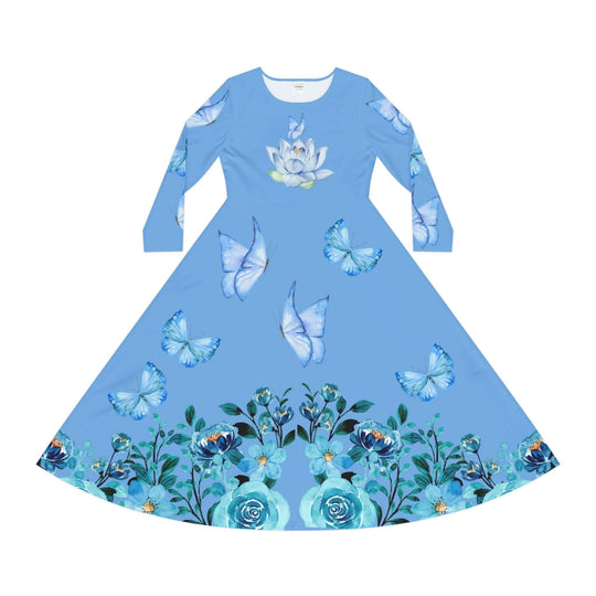 Dance Dress - Romantic Floral and Butterfly All Over Prints Printify S