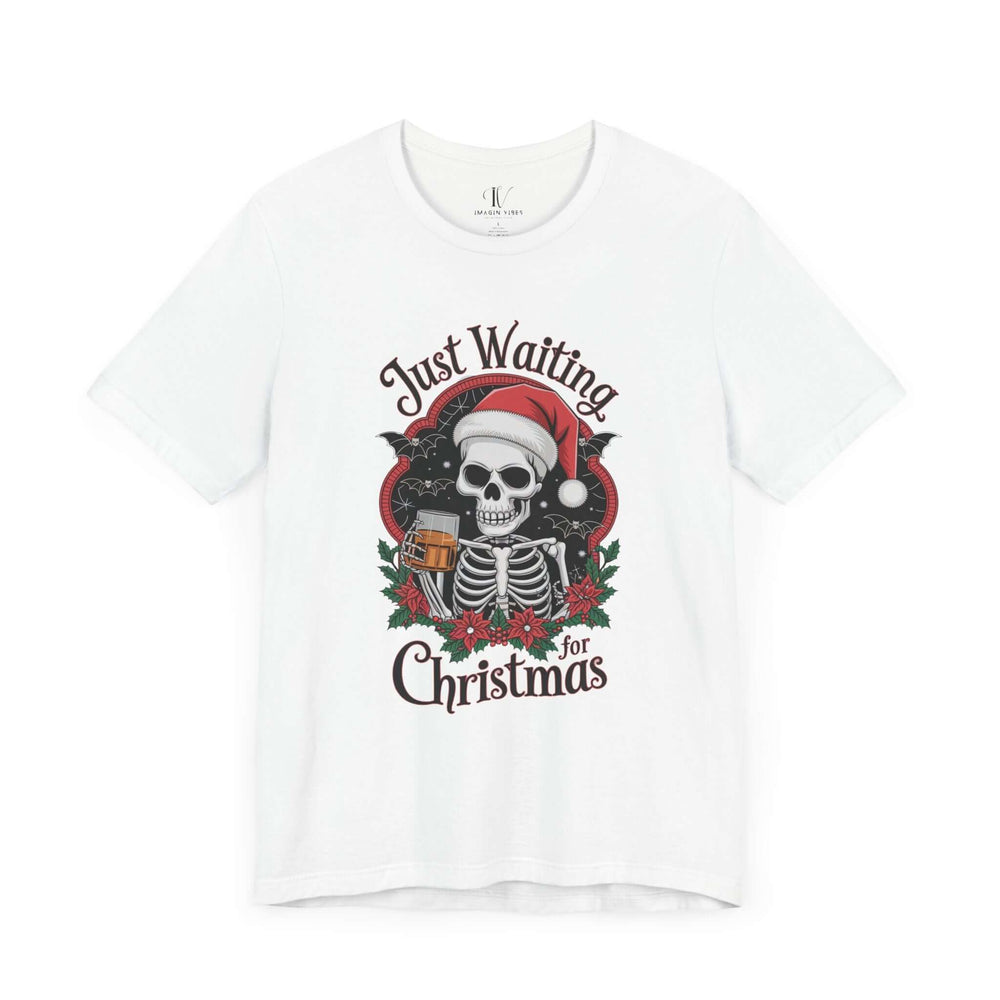 Holiday Skeleton Santa Tee T-Shirt Printify White S