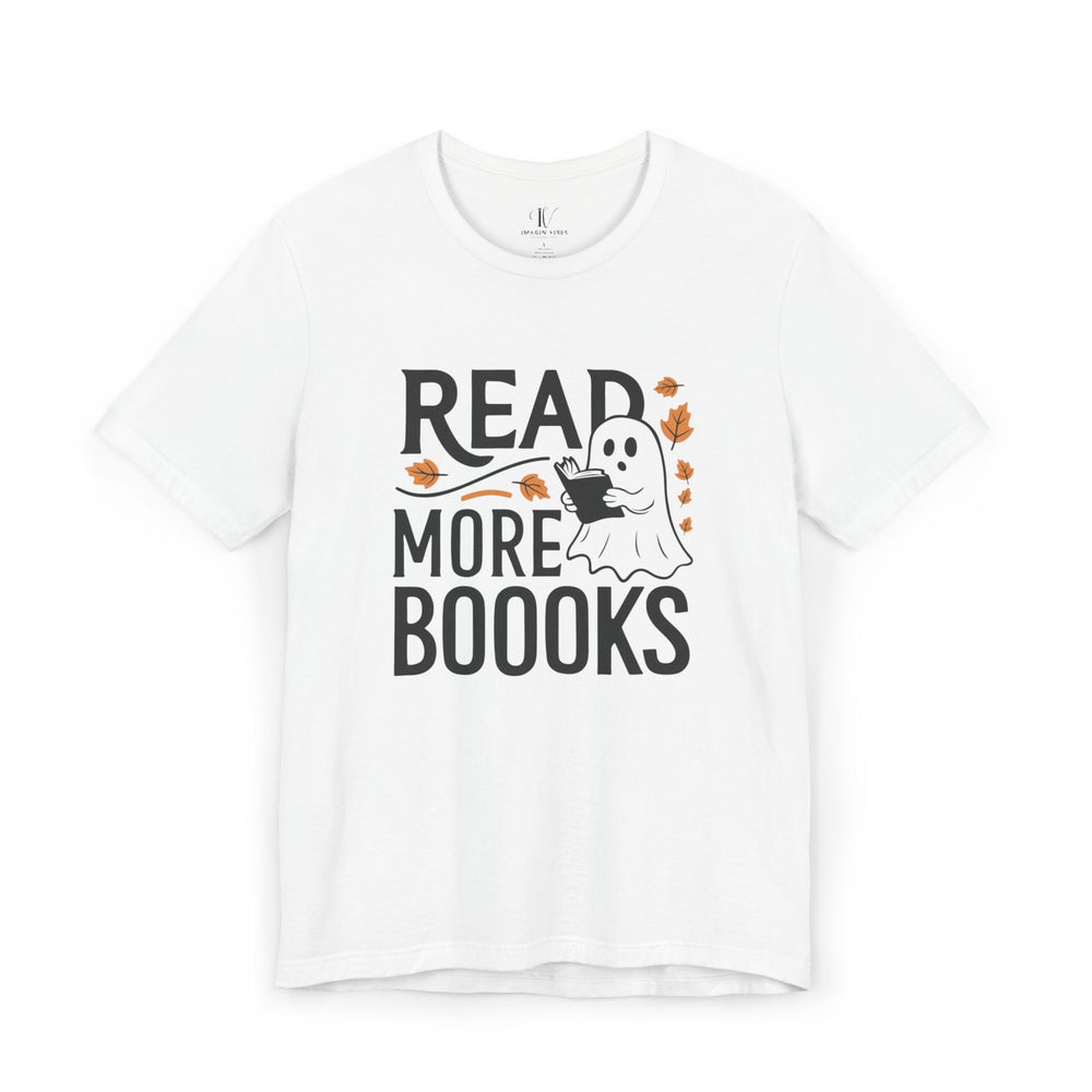 Ghostly Reading Tee T-Shirt Printify White XS