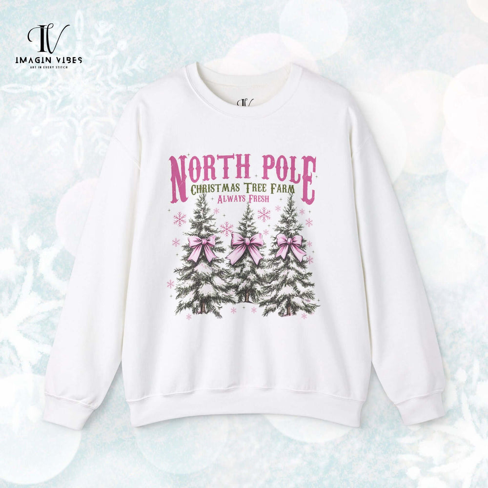 Christmas North Pole Theme Sweatshirt Sweatshirt Printify M White