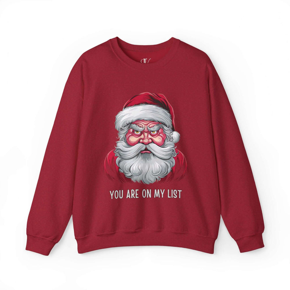 Angry Santa Christmas Sweatshirt Sweatshirt Printify S Antique Cherry Red