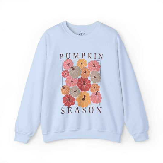 Pumpkin Season: Boho Fall Sweatshirt Sweatshirt Printify S Light Blue