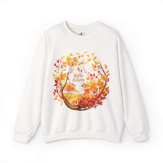 Autumn Wreath Sweatshirt Sweatshirt Printify S White
