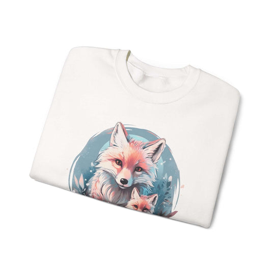 Fox Family Winter Arctic Crewneck Sweatshirt Sweatshirt Printify