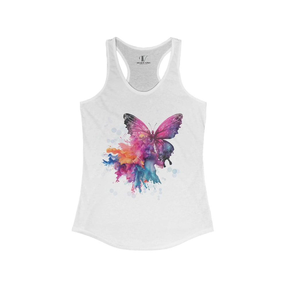 Butterfly Tank Top Tank Top Printify XS Solid White
