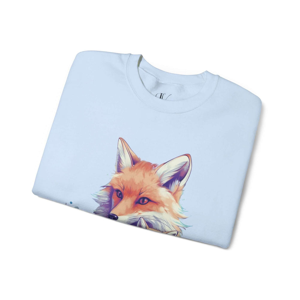 Fox Family Heavy Blend Crewneck Sweatshirt Sweatshirt Printify