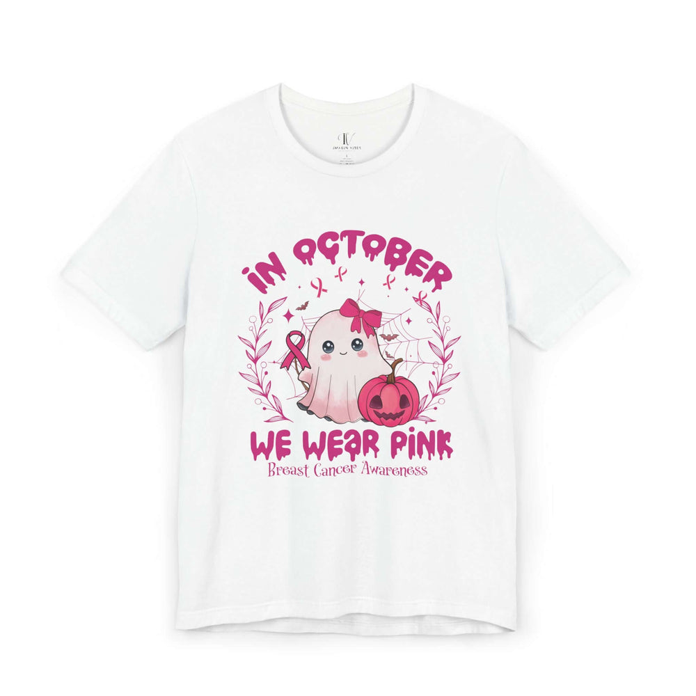 Breast Cancer Awareness Ghost Tee T-Shirt Printify White XS
