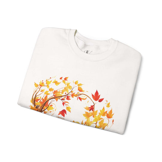 Hello Autumn Crewneck Sweatshirt Sweatshirt Printify