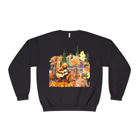 Autumn Bear Graphic Sweatshirt Sweatshirt Printify Black XL
