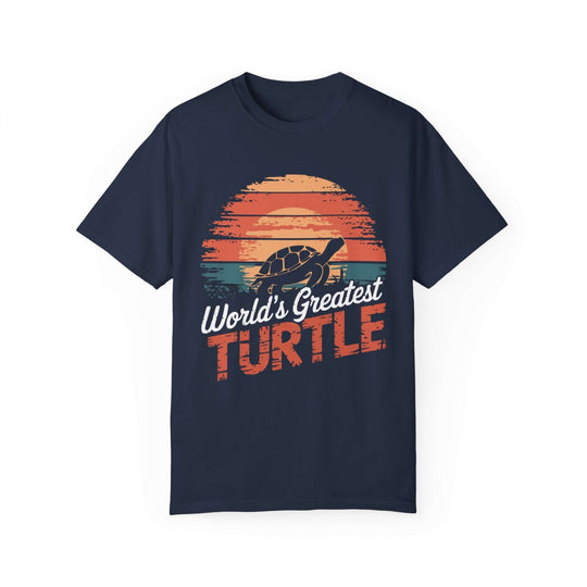 "World's Greatest Turtle" Retro T-Shirt T-Shirt Printify Navy S