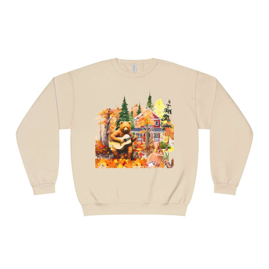Autumn Bear Graphic Sweatshirt Sweatshirt Printify Sandstone S