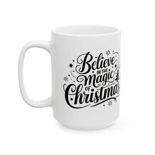 Christmas Calligraphy Ceramic Mug Mug Printify 15oz