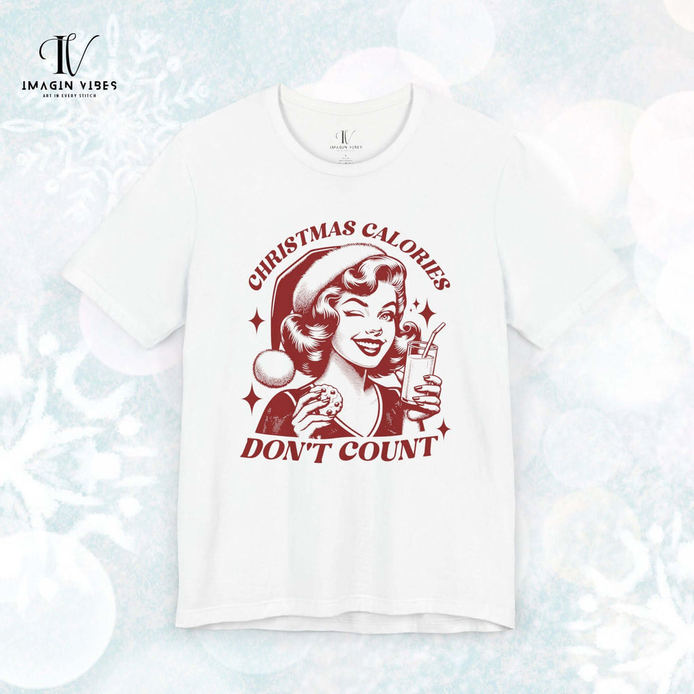 Christmas Calories Don't Count Retro Tee T-Shirt Printify White XS