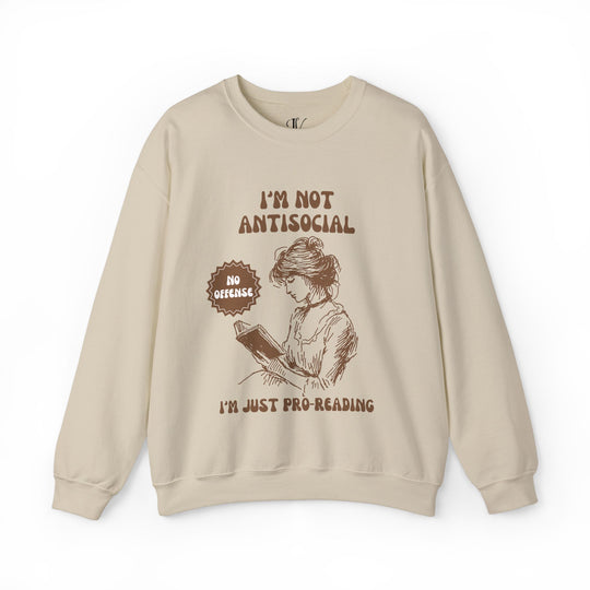 Humorous Literary Reading Woman Unisex Sweatshirt Sweatshirt Printify S Sand