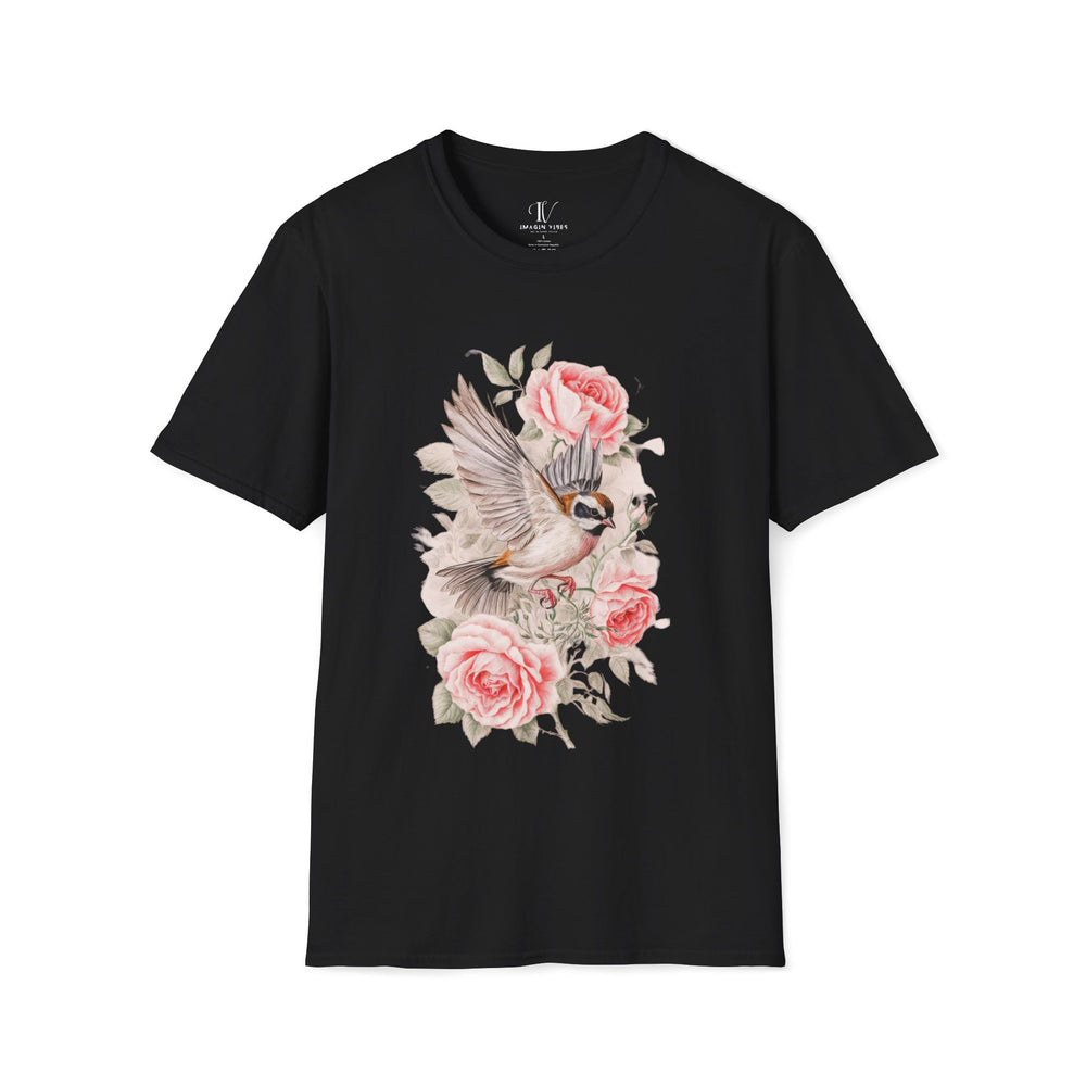 Nature-Inspired Bird Watercolor T-Shirt T-Shirt Printify Black XS