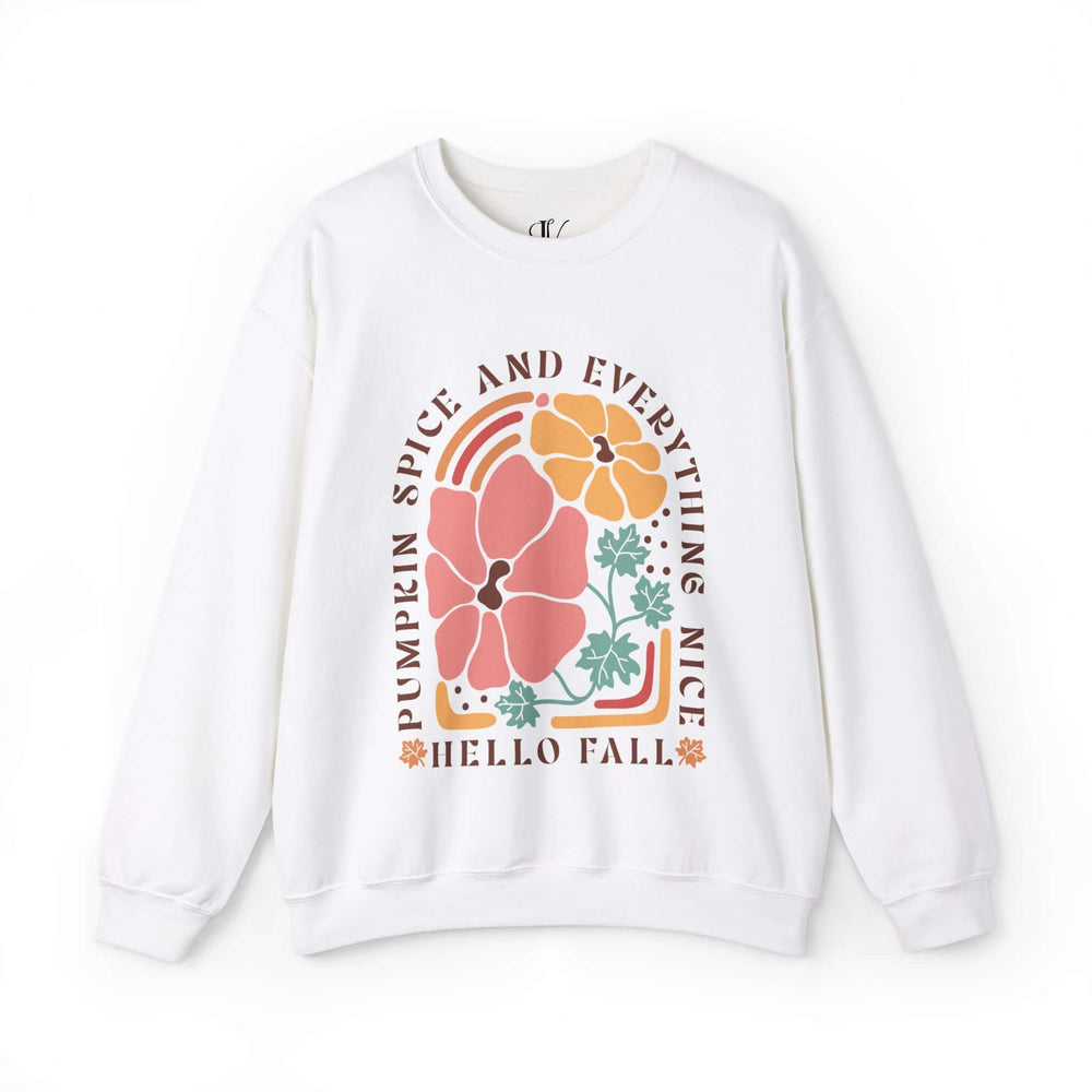 Pumpkin Spice & Everything Nice Sweatshirt Sweatshirt Printify S White
