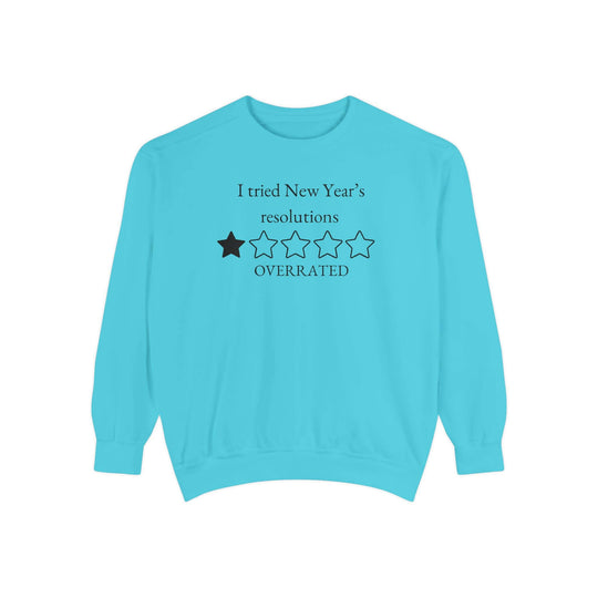 New Year's Resolutions Oversated Sweatshirt Sweatshirt Printify Lagoon Blue S