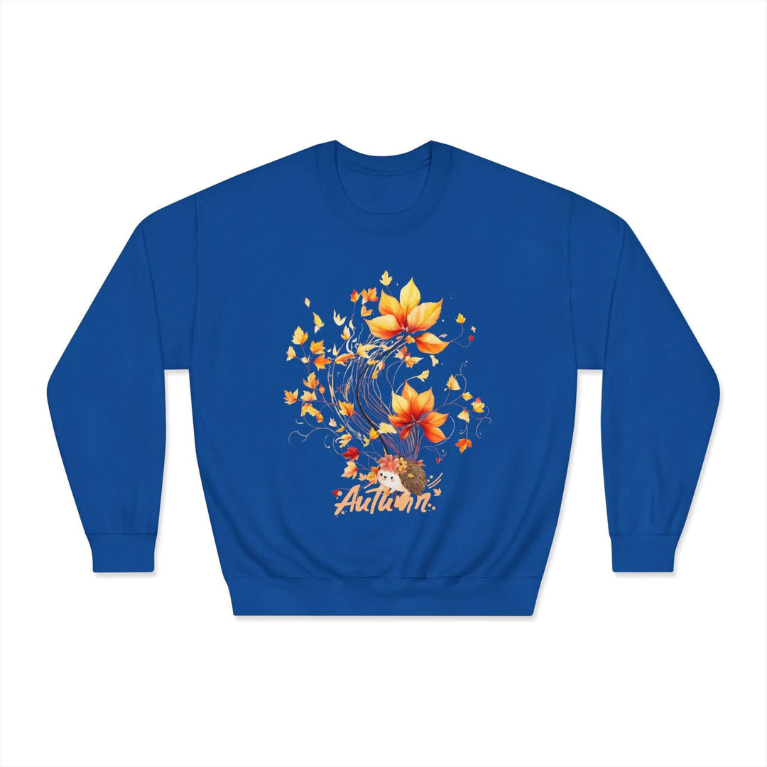 Hedgehog Autumn Vibes: Cozy Fall Pullover Sweatshirt Printify Royal S