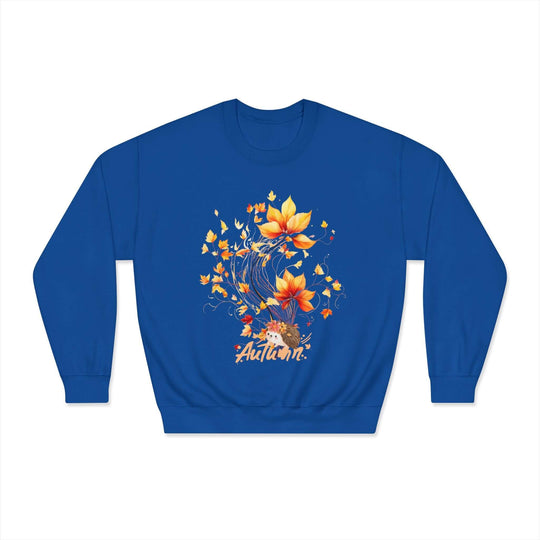 Hedgehog Autumn Vibes: Cozy Fall Pullover Sweatshirt Printify Royal S
