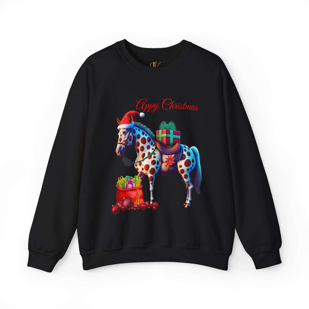 Unisex Christmas Appaloosa Sweatshirt Sweatshirt Printify S Black