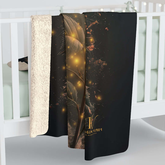 Sherpa Fleece Blanket - Dark Moody Black Rose Home Decor Printify