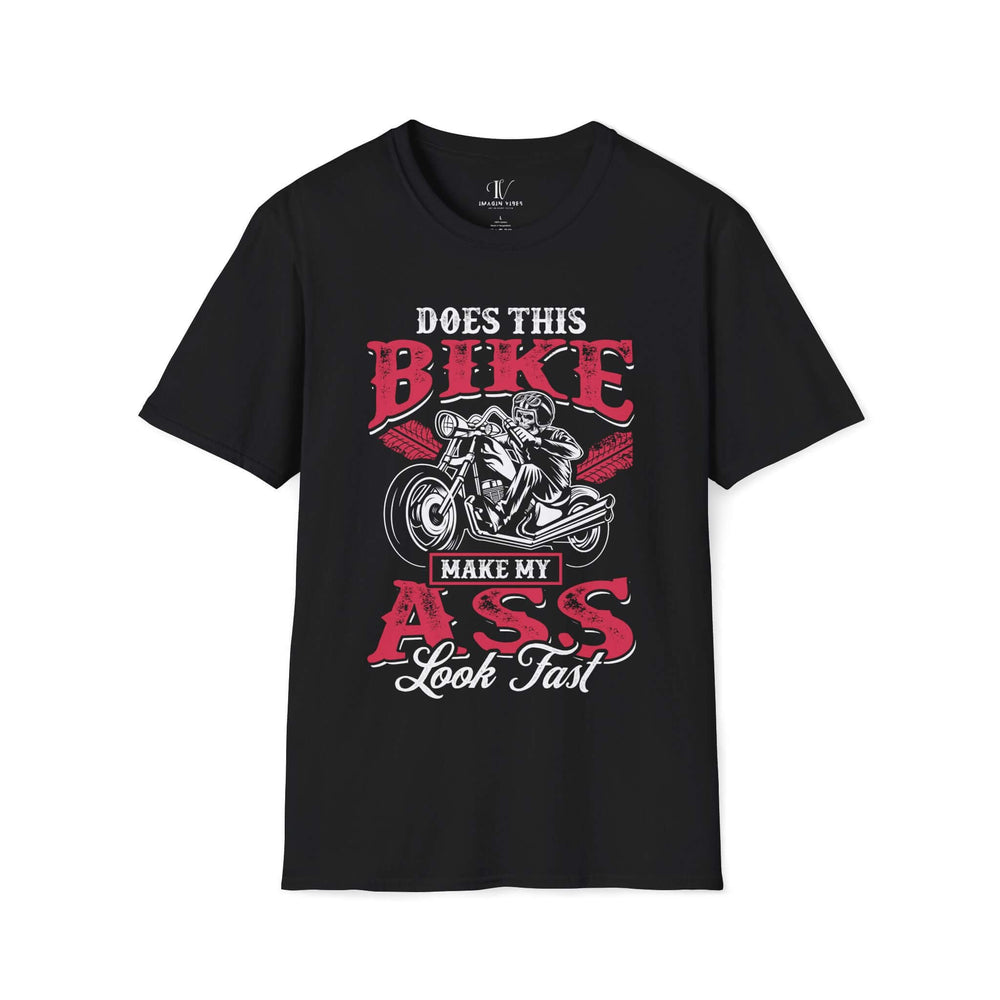 “DOES THIS BIKE MAKE MY ASS LOOK FAST?” – Speed & Sass Motorcycle Tee T-Shirt Printify Black XS