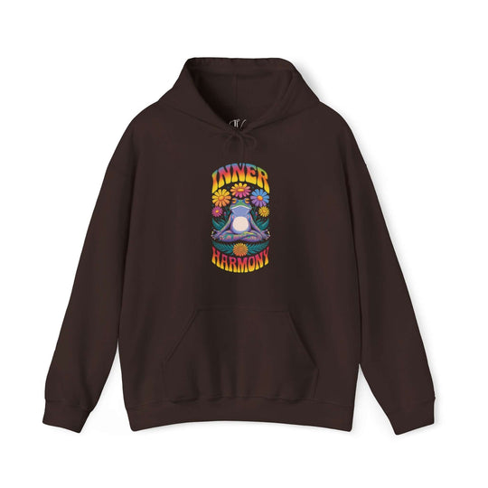 Hoodie Inner Harmony Frog Psychedelic Hoodie Printify Dark Chocolate S