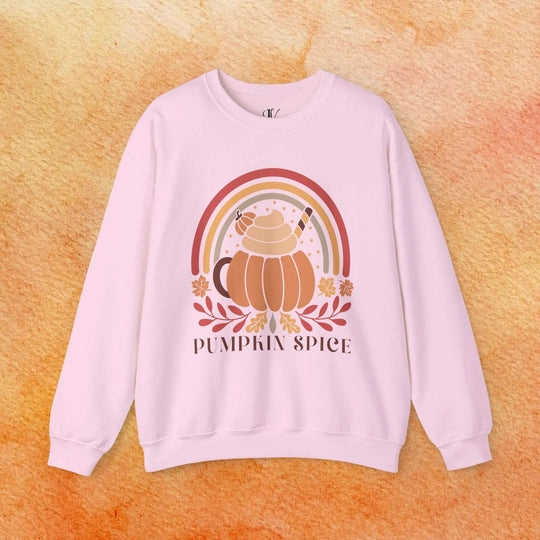Pumpkin Spice Boho Fall Sweatshirt Sweatshirt Printify S Light Pink