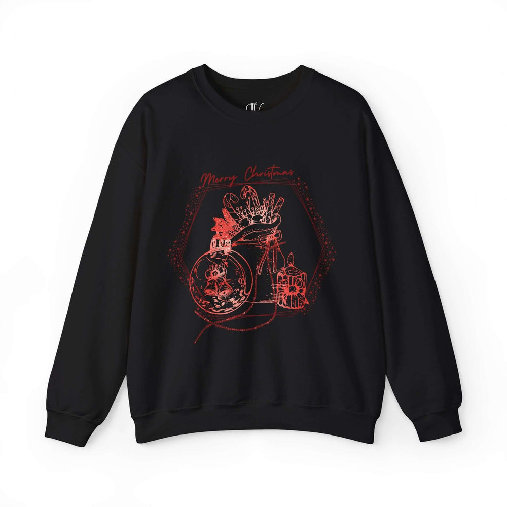 Christmas Ornaments Sweatshirt Sweatshirt Printify S Black