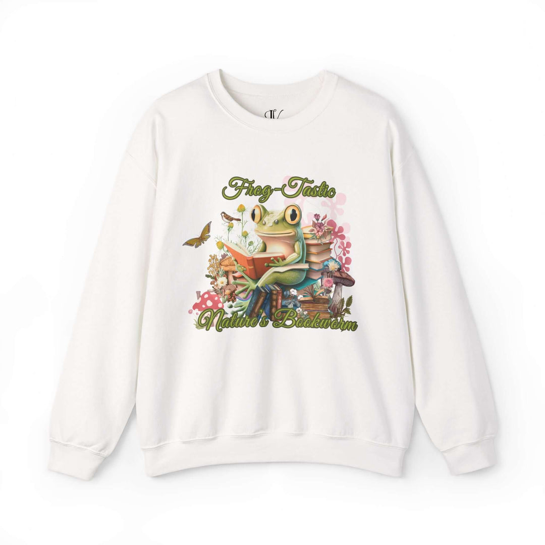 Frog-Tastic Unisex Sweatshirt with Nature Theme Sweatshirt Printify S White
