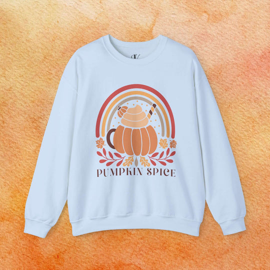 Pumpkin Spice Boho Fall Sweatshirt Sweatshirt Printify S Light Blue