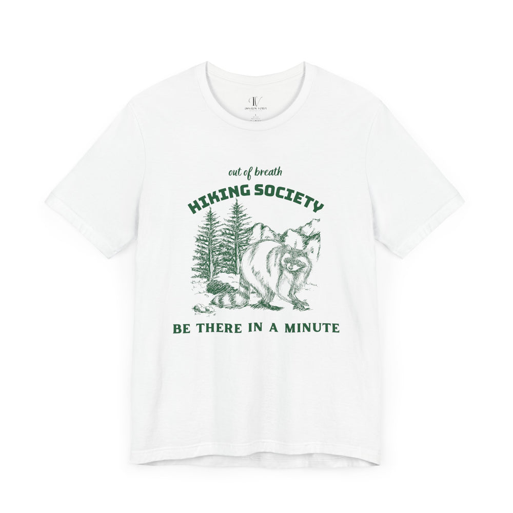 Out of Breath Hiking Society: Raccoon Tee T-Shirt Printify White XS
