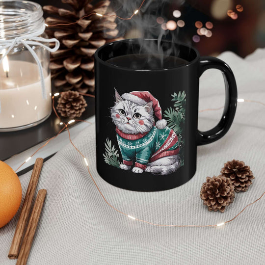 Cat Christmas Mug Mug Printify
