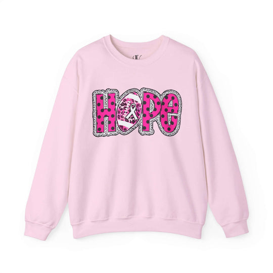 Hope Breast Cancer Football Sweatshirt Sweatshirt Printify S Light Pink