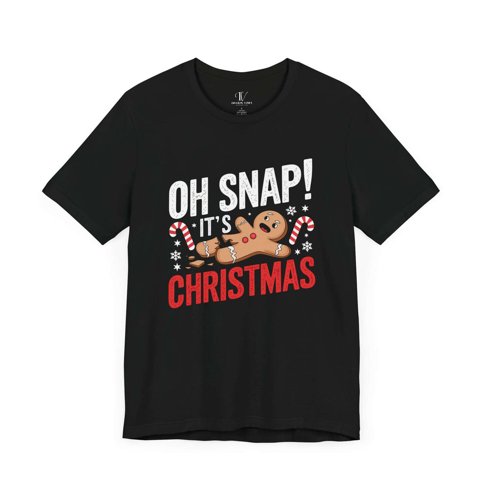 Christmas Oh Snap Unisex Tee T-Shirt Printify Black XS