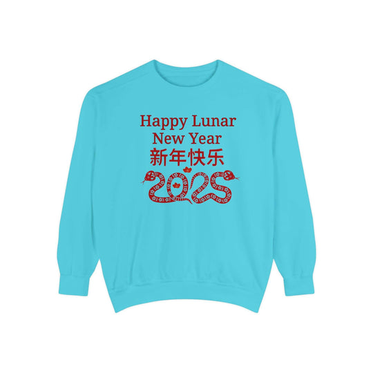 Lunar New Year Sweatshirt with Snake 2025 Sweatshirt Printify Lagoon Blue S