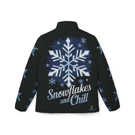 Snowflakes and Chill Puffer Jacket All Over Prints Printify