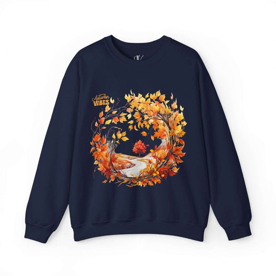Autumn Vibes Crewneck Sweatshirt Sweatshirt Printify M Navy
