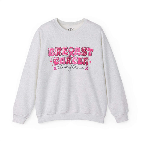 Breast Cancer Tour - The Fight Tour Sweatshirt Sweatshirt Printify S Ash
