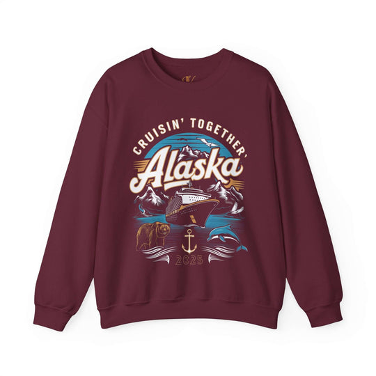 Alaskan Cruise Sweatshirt - 'Cruisin' Together, Alaska 2025' Sweatshirt Printify S Maroon