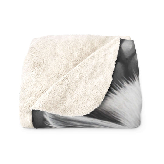 Sherpa Fleece Blanket Cozy Kitten Monochromatic Throw Home Decor Printify