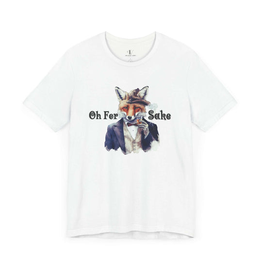 Fox Graphic Tee with 'Oh For Sake' Quote T-Shirt Printify White XS