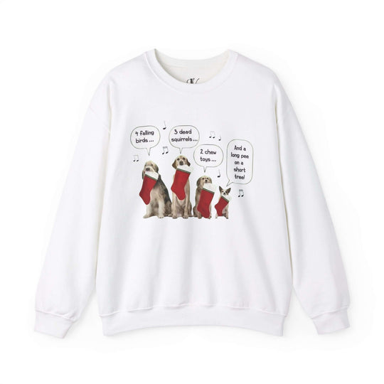 Christmas Dogs Crewneck Sweatshirt Sweatshirt Printify S White