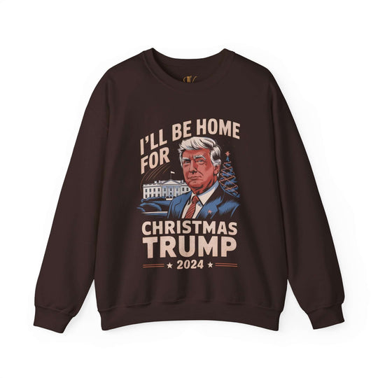 Christmas Trump 2024 Sweatshirt Sweatshirt Printify S Dark Chocolate