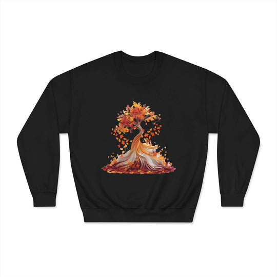 Autumn Tree Serenity Sweatshirt Sweatshirt Printify Black S