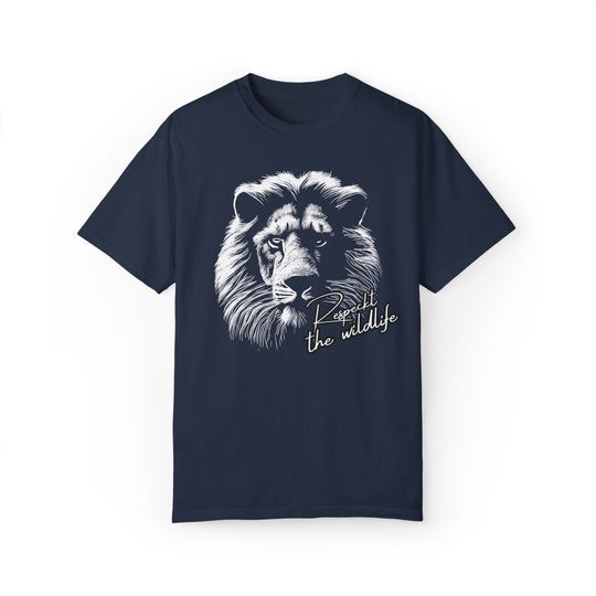 Nature-Inspired Lion Graphic T-Shirt T-Shirt Printify Navy S