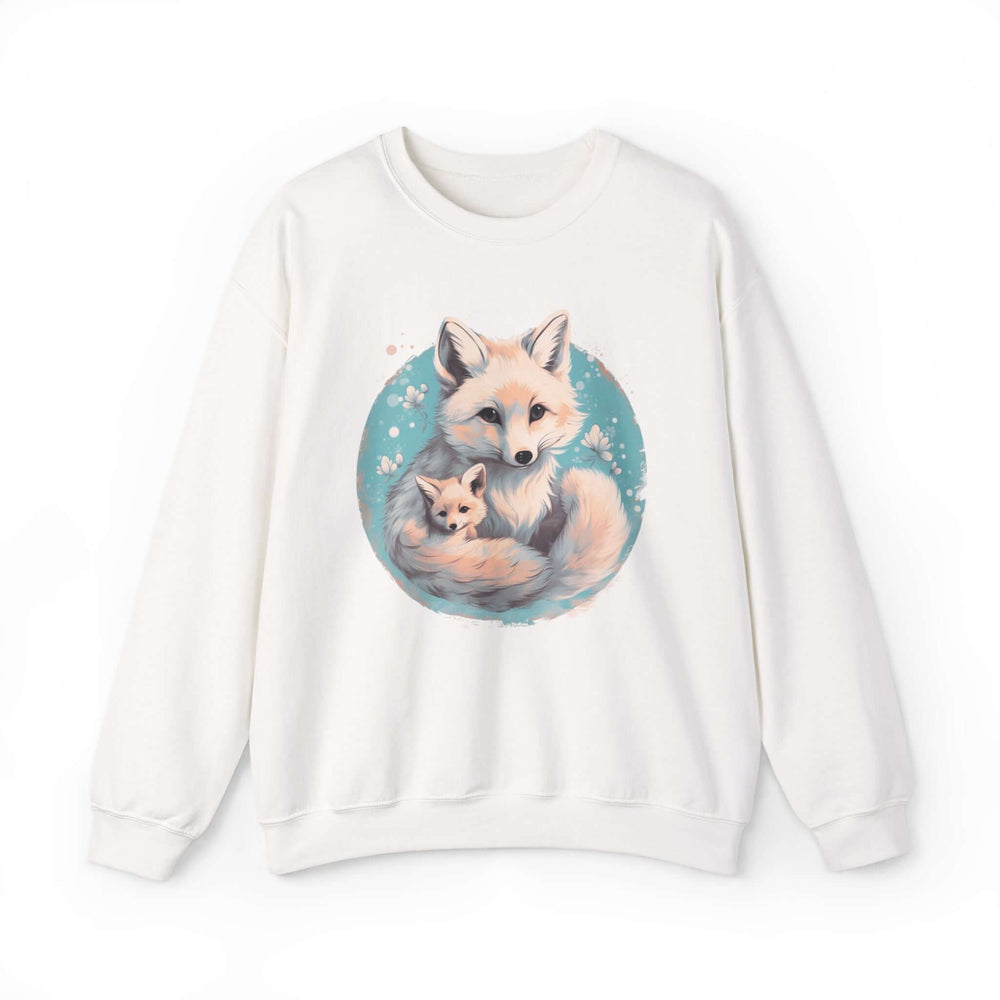 Arctic Foxes Crewneck Sweatshirt Sweatshirt Printify S White